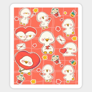 Adorable Baby Ducks Pattern Cute Valentine Gifts Ideas Sticker